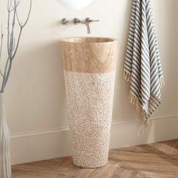 Dikey Traverten Monoblok Lavabo Bağımsız